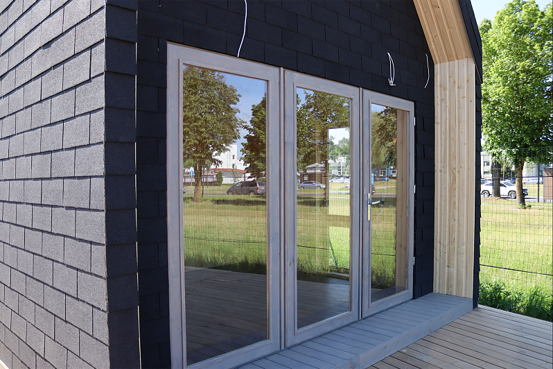 Domek letniskowy całoroczny STOK V1_A2, 4,1 x 5,3 m, 218 mm z izolacją Domek letniskowy całoroczny STOK V1_A2, 4,1 x 5,3 m, 218 mm z izolacją