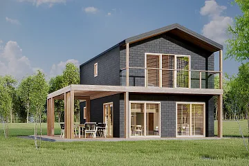 Dom 97 m² mieszkalny, modułowy, całoroczny SARNA V5_A2