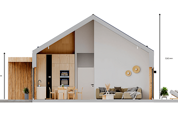 Dom 100 m² mieszkalny, modułowy, całoroczny TURSK V25_A4_Mix