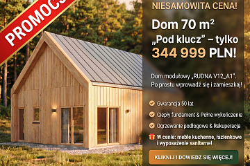 Dom 70 m² mieszkalny - pod klucz, modułowy, RUDNA V12_A1_ROYAL