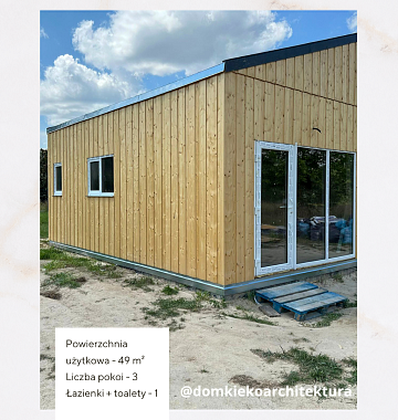 Nowy Dom Modulowy Całoroczny do Prywatnego Wypoczynku: 49 m², 3 