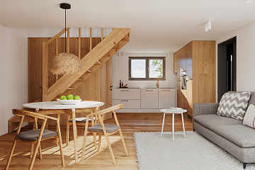 Dom 58 m² mieszkalny, modułowy, całoroczny KARPACZ V14.1_A1