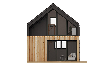 Dom 58 m² mieszkalny, modułowy, całoroczny MILOWIN V11.1_A1_Mix2