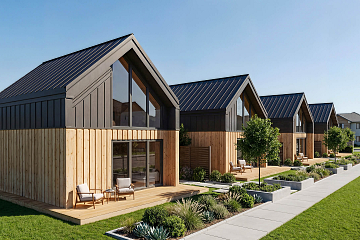 Dom 58 m² mieszkalny, modułowy, całoroczny MILOWIN V11.1_A1_Mix2_ROI