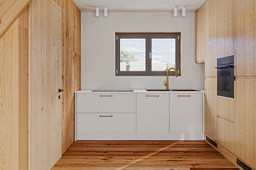 Dom 68 m² mieszkalny, modułowy, całoroczny LUBASZ V11_A1_Mix2