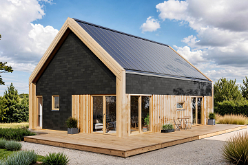 Dom 70 m² mieszkalny, modułowy, całoroczny ATENY V12_A2_Mix