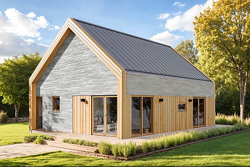 Dom 70 m² mieszkalny, modułowy, całoroczny TUREW V12_A4_Mix