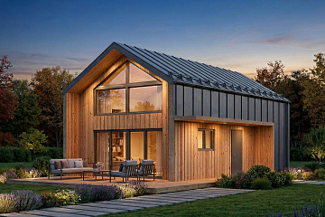 Dom 98 m² mieszkalny, modułowy, całoroczny ZNIN V13_A1_Mix2