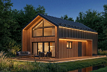 Dom 58 m² mieszkalny, modułowy, całoroczny ZNIN V13_A1_Mix2