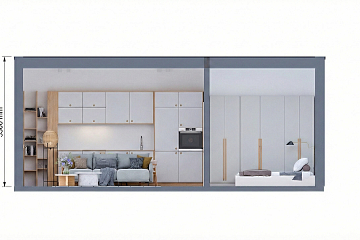 Dom 34 m² mieszkalny, modułowy, całoroczny  BARLINEK V15_A1