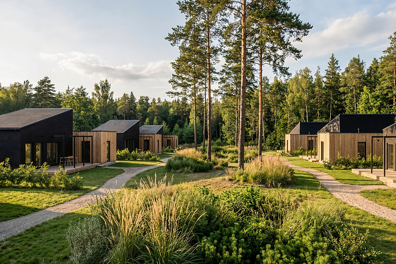 Dom 59 m² mieszkalny, modułowy, całoroczny SOBIN V16_A2_Mix_ROI