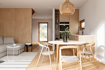 Dom 84 m² mieszkalny, modułowy, całoroczny SOMIN V18_A1