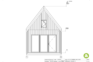 Domek całoroczny 30 m² modułowy RETNO V1_A1