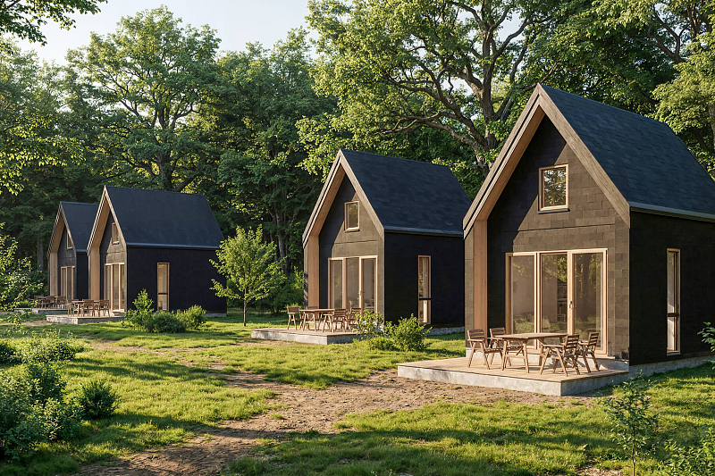 Domek całoroczny 30 m² modułowy STOK V1_A2_ROI