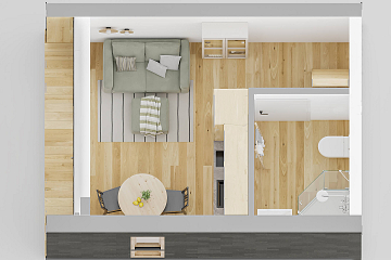 Domek całoroczny 30 m² modułowy STOK V1_A2