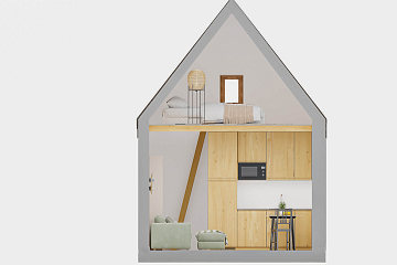 Domek całoroczny 30 m² modułowy STOK V1_A2