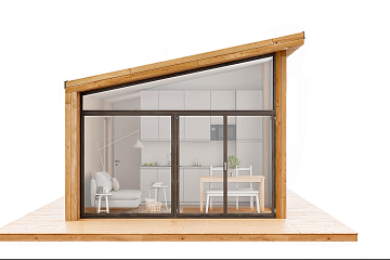 Dom 43 m² mieszkalny, modułowy, całoroczny KANIN V21_A1