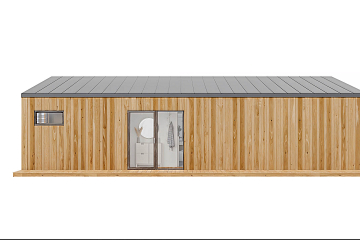 Dom 43 m² mieszkalny, modułowy, całoroczny KANIN V21_A1