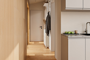 Dom 43 m² mieszkalny, modułowy, całoroczny KANIN V21_A1