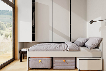 Dom 43 m² mieszkalny, modułowy, całoroczny KANIN V21_A1