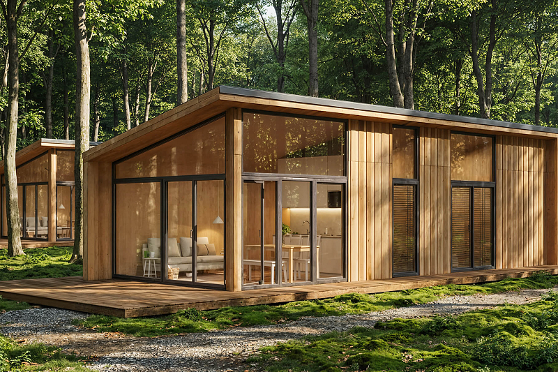 Dom 43 m² mieszkalny, modułowy, całoroczny KANIN V21_A1_ROI