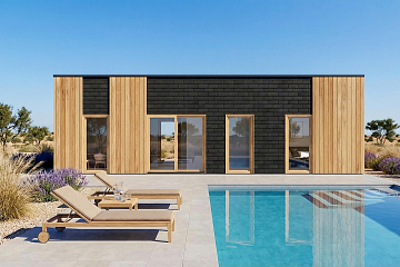 Dom 43 m² mieszkalny, modułowy, całoroczny HEL V22_A2_Mix