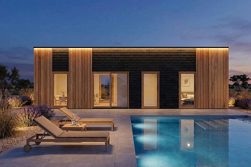 Dom 43 m² mieszkalny, modułowy, całoroczny HEL V22_A2_Mix