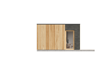 Dom 43 m² mieszkalny, modułowy, całoroczny HEL V22_A2_Mix