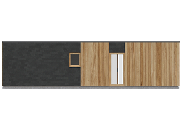 Dom 43 m² mieszkalny, modułowy, całoroczny HEL V22_A2_Mix