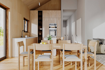 Dom 100 m² mieszkalny, modułowy, całoroczny TURSK V25_A4_Mix