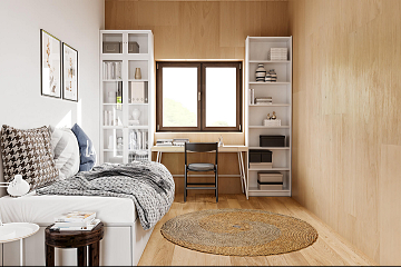 Dom 100 m² mieszkalny, modułowy, całoroczny TURSK V25_A4_Mix