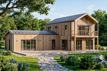Dom 141 m² mieszkalny, modułowy, całoroczny SOLINA V28_A1