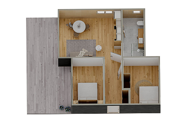 Dom 49 m² mieszkalny, modułowy, całoroczny RZYM V3_A2