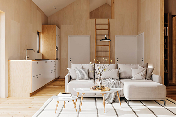 Dom 91 m² mieszkalny, modułowy, całoroczny JANTAR V4_A1