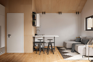 Domek całoroczny 16 m² modułowy BACZYNA V6_A1