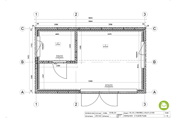 Domek całoroczny 16 m² modułowy BACZYNA V6_A1