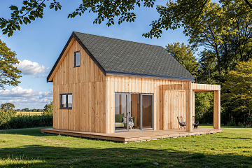 Dom 54 m² mieszkalny, modułowy, całoroczny SAWIN V8_A1