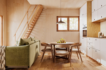 Dom 54 m² mieszkalny, modułowy, całoroczny SAWIN V8_A1