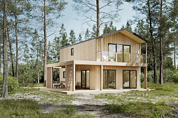 Dom 97 m² mieszkalny, modułowy, całoroczny ROSKO V5_A1