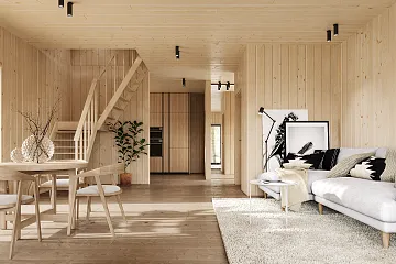 Dom 97 m² mieszkalny, modułowy, całoroczny ROSKO V5_A1