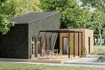 Dom 59 m² mieszkalny, modułowy, całoroczny SOBIN V16_A2_Mix