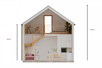 Dom 80 m² mieszkalny, modułowy, całoroczny JENIN V23_A1