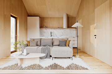 Dom 33 m² mieszkalny, modułowy, całoroczny DANIEC V10_A1