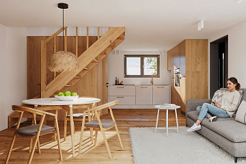 Dom 58 m² mieszkalny, modułowy, całoroczny MILOWIN V11.1_A1_Mix2_ROI