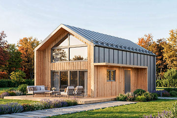 Dom 98 m² mieszkalny, modułowy, całoroczny ZNIN V13_A1_Mix2