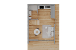 Dom 58 m² mieszkalny, modułowy, całoroczny MILOWIN V11.1_A1_Mix2_ROI