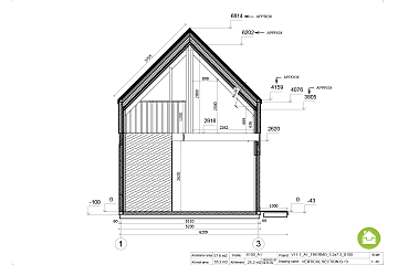 Dom 58 m² mieszkalny, modułowy, całoroczny MILOWIN V11.1_A1_Mix2_ROI