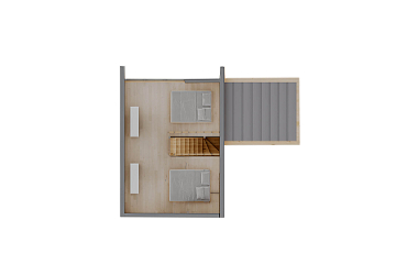 Dom 68 m² mieszkalny, modułowy, całoroczny LUBASZ V11_A1_Mix2